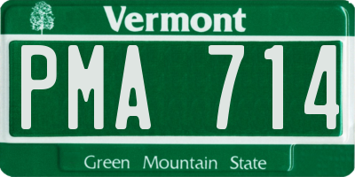 VT license plate PMA714