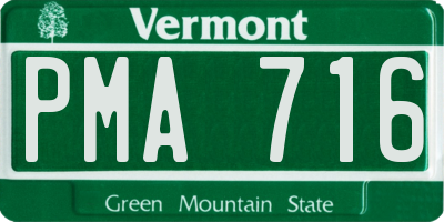 VT license plate PMA716