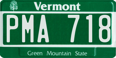 VT license plate PMA718