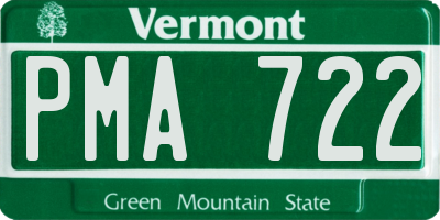 VT license plate PMA722