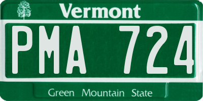 VT license plate PMA724