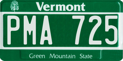 VT license plate PMA725