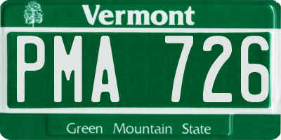 VT license plate PMA726
