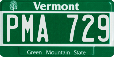 VT license plate PMA729