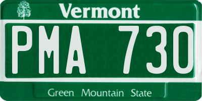 VT license plate PMA730