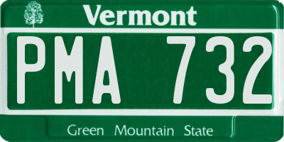 VT license plate PMA732