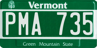 VT license plate PMA735
