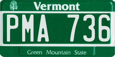 VT license plate PMA736