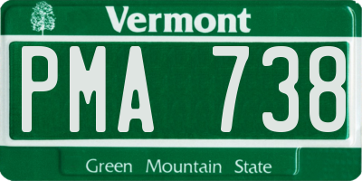 VT license plate PMA738