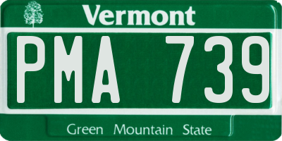 VT license plate PMA739