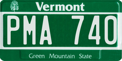 VT license plate PMA740