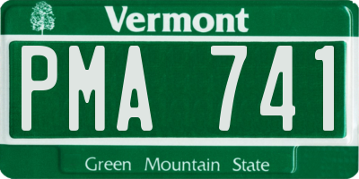 VT license plate PMA741