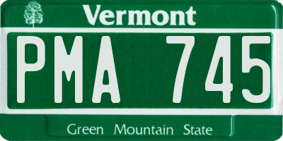 VT license plate PMA745