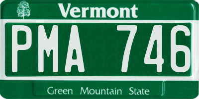 VT license plate PMA746
