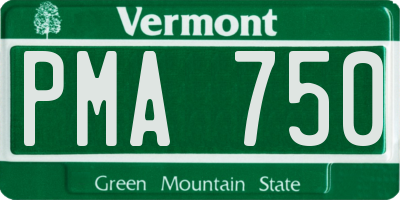 VT license plate PMA750