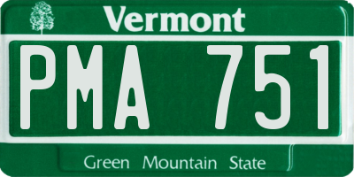 VT license plate PMA751