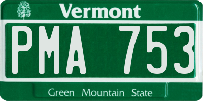 VT license plate PMA753