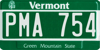 VT license plate PMA754