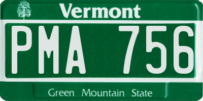VT license plate PMA756