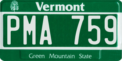 VT license plate PMA759