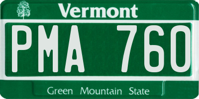 VT license plate PMA760