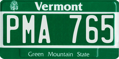 VT license plate PMA765