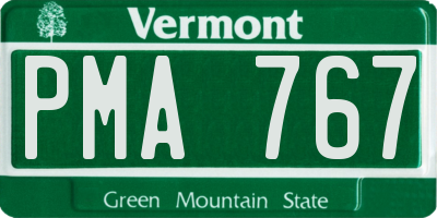 VT license plate PMA767