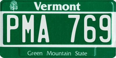VT license plate PMA769