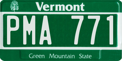 VT license plate PMA771
