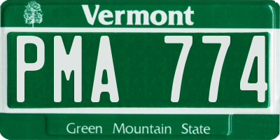 VT license plate PMA774