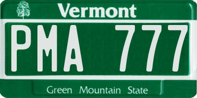 VT license plate PMA777