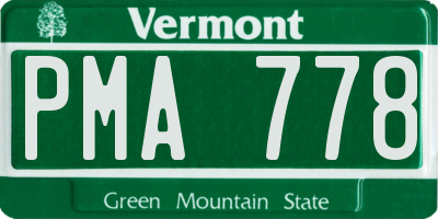 VT license plate PMA778