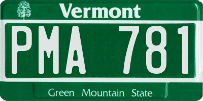 VT license plate PMA781