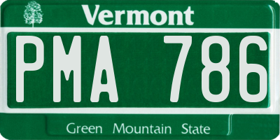 VT license plate PMA786