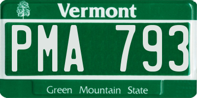 VT license plate PMA793