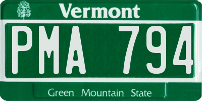 VT license plate PMA794