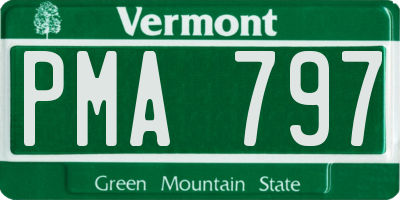 VT license plate PMA797