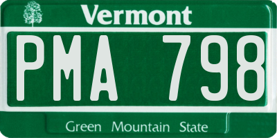 VT license plate PMA798
