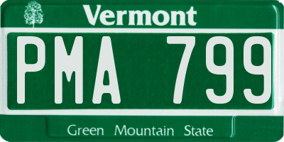 VT license plate PMA799