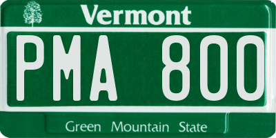 VT license plate PMA800