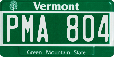 VT license plate PMA804