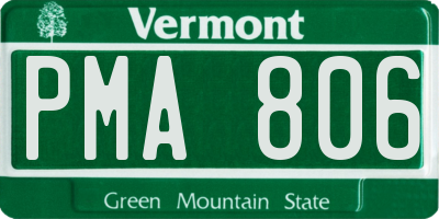 VT license plate PMA806
