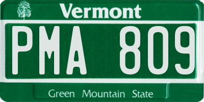 VT license plate PMA809
