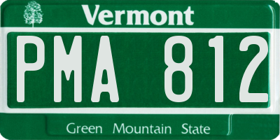 VT license plate PMA812