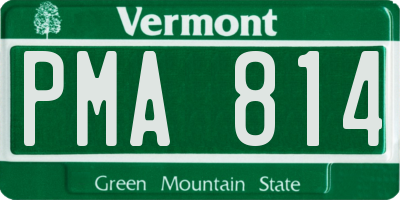 VT license plate PMA814