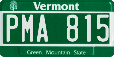 VT license plate PMA815
