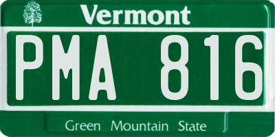 VT license plate PMA816