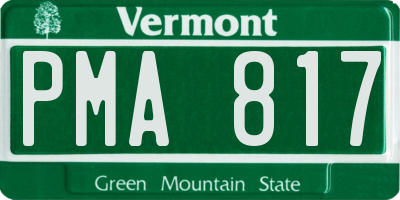 VT license plate PMA817