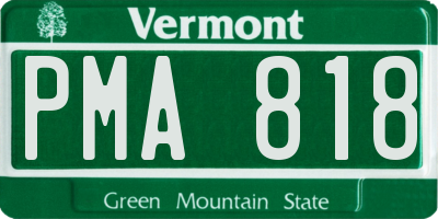 VT license plate PMA818