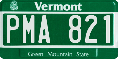 VT license plate PMA821